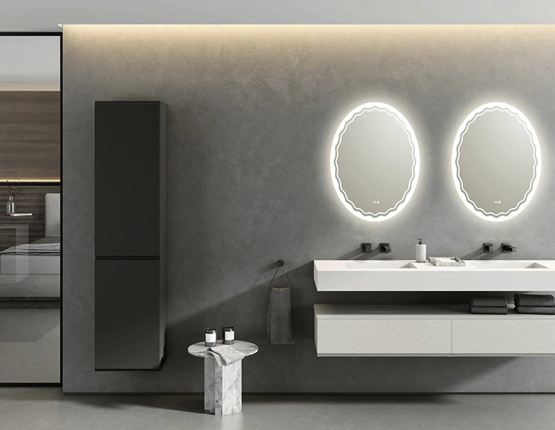 Mosmile Wall Oval Anti-fog Bathroom Mirror with LED Light